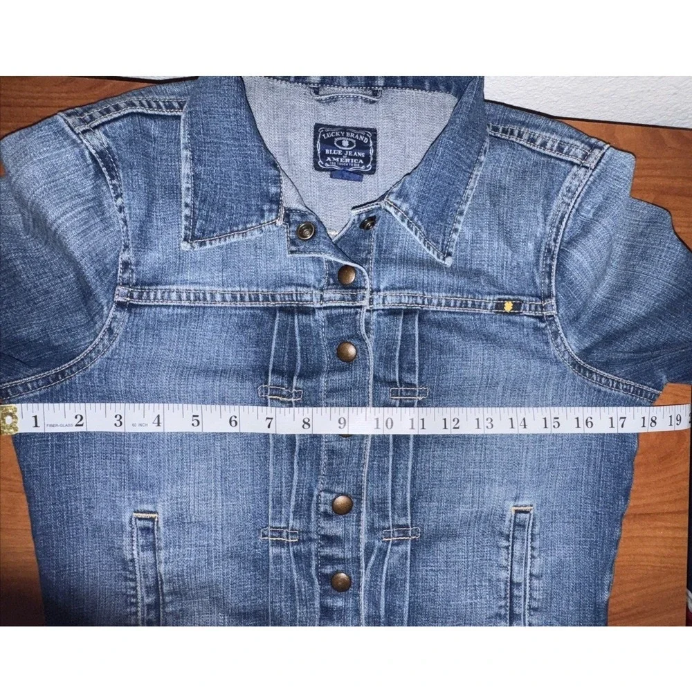 Lucky Brand Denim Trucker Jean Jacket Womens Size Small‎ Cute Chore Coat Western